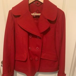 Guess red short pea style coat